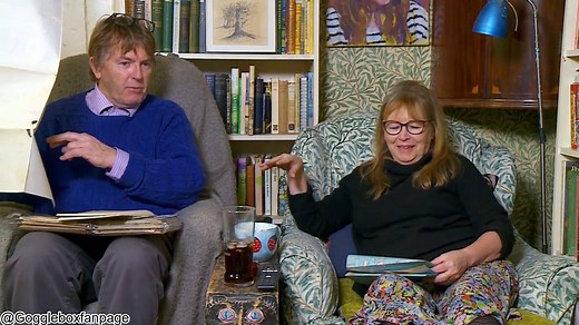 Giles and Mary dog snuck under the table 🐕 #Gogglebox | GoggleboxFanpage