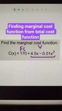 Finding marginal cost function from total cost function #maths #intermediatemicro