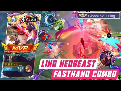 LING NEOBEAST FASTHAND COMBO! GLOBAL LING SOLO RANK - MOBILE LEGENDS