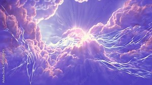 abstract animation of converging beams from a cloud shape
