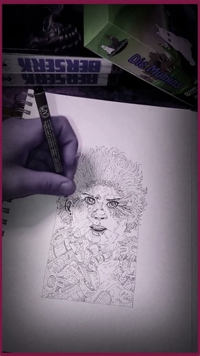 howdy! i drew this psychic cyborg IN MY SKETCHBOOK! #sketchbook #art #drawing