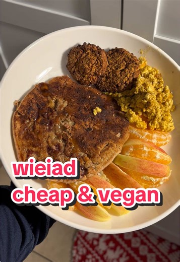 feeling back on my affordable vegan cooking routine today with a lentil muffin and fruit, veggie salad and homemade bread, and breakfast for dinner plus a very special treat sent by @Break Free Candy 🍬 #vegan #budget #whatieatinaday #healthyfood #winterstorm