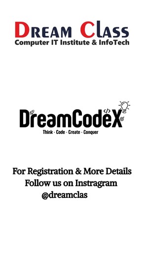 Dream Class 💻 on Instagram: "Introducing DreamCodeX – the biggest coding battle of the year! 🚀 Get ready to unlock levels, face challenges, and prove your coding power. Full details, prizes & registration dropping soon… stay tuned! Follow 👉 @dreamclass137 for all updates. Coders, this is YOUR moment. 💻⚡ #DreamCodeX #DreamClass #CodingCompetition #CodersCommunity #BCACoders #TechStudents #ProgrammingLife #CodeChallenge #CodingEvent #InstaCoders #DeveloperLife #LearnToCode #SuratStudents #ITSt