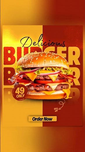 This BURGER Poster Looks So Real You’ll Want to Eat It! 🍔🔥" | Canva Tutorials For Beginner