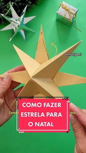 Tutorial para fazer Estrela de Origami para decorar seu Natal