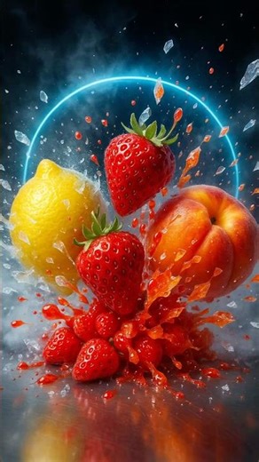 “Frozen Fruits Explode in Slow Motion ❄️🍋🍓🍑 | Satisfying ASMR” #asmr #shorts #ai #viral