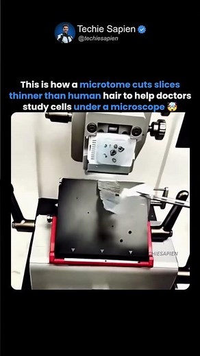Microtome Machine Cutting Slices Thinner Than Human Hair for Microscopic Analysis 🤯