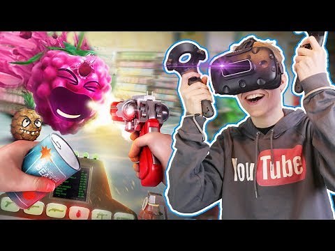 SUPERMARKET SIMULATOR IN VIRTUAL REALITY! | Shooty Fruity VR (HTC Vive Gameplay Review)
