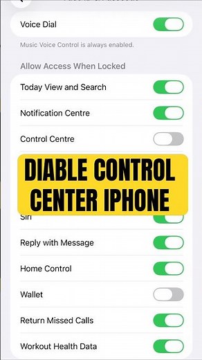 How to disable control centre an your iPhone #diablecontrolcenteriphone