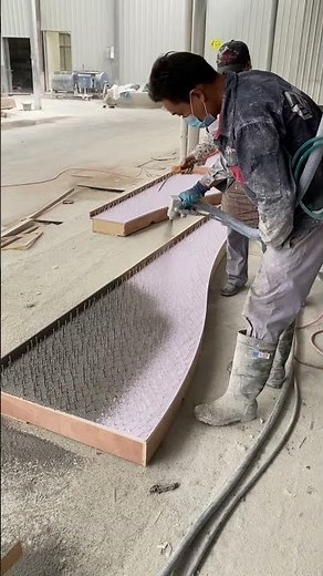 An overview of the process of producing concrete flower beds that can penetrate light #concrete