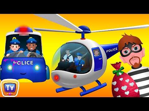 ChuChu TV Police Thief Chase - Police Car, Helicopter, Bike | Save Surprise Eggs Kids Toys & Gifts