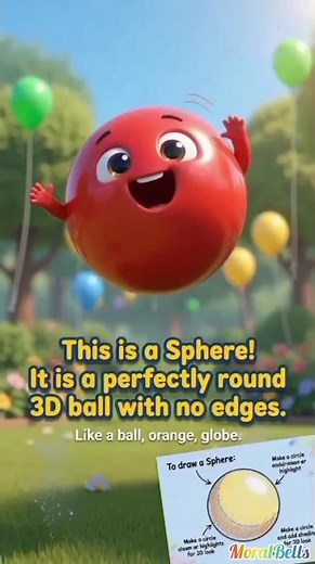 👉 "Learn Sphere Shape ⚽ | 3D Shapes for Kids | Fun Learning Video #Shorts"