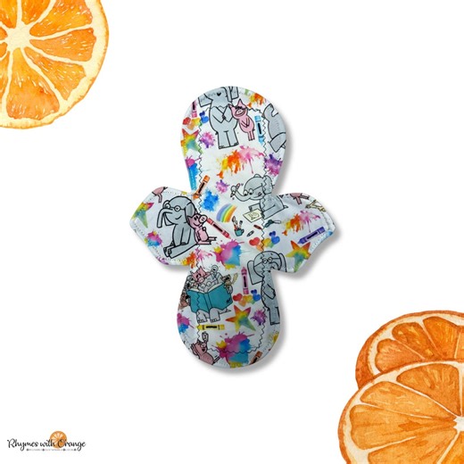 8 Inch Reusable Cloth Pad: Moderate Absorbency, Elephant - Etsy