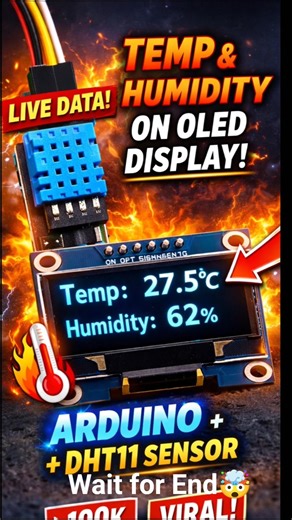 Arduino + OLED = 🔥Real time temperature 😮Tech lovers must watch ⚡
