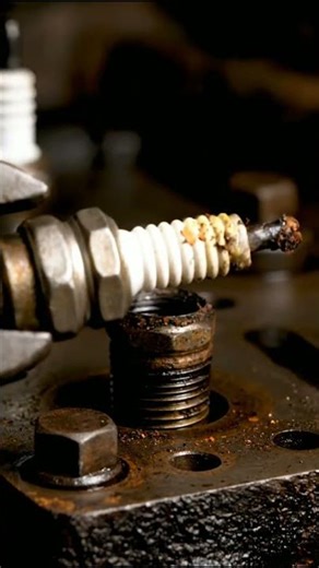 ASMR Mechanic Old rusty spark plug - ASMR✨ #asmr #aiasmr #satisfying #animation #relaxing #bolt