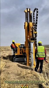 Drilling & Installing Solar Piles using Advanced Hydraulic Machinery #dailywork