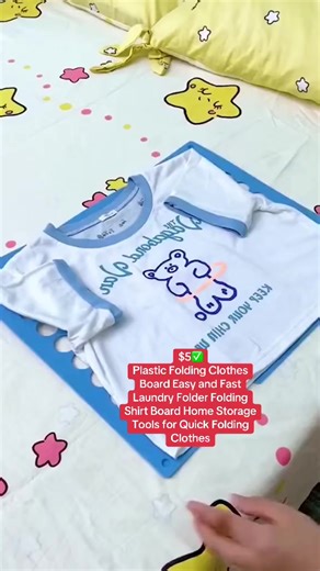 $5✅ Plastic Folding Clothes Board Easy and Fast Laundry Folder Folding Shirt Board Home Storage Tools for Quick Folding Clothes