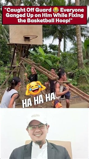 Squad Pranked Him Mid-Repair 😂 Basketball Hoop Fail