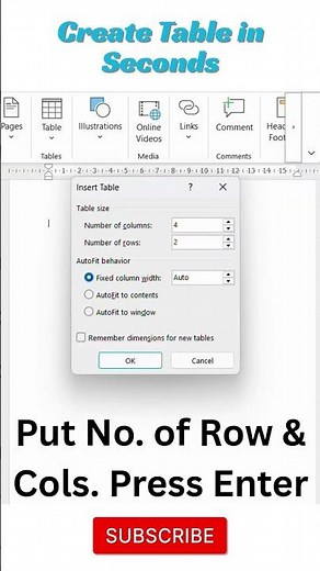 Ms Word Tricks | How to Make a Table in Microsoft Word #msword #mswordshortcuts