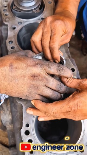 Engine Liner Gap Check with Piston & Gauge | Truck Engine Repair #Shorts