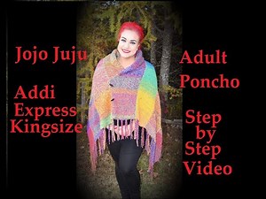 HOW TO MAKE ADULT PONCHO ON CIRCULAR KNITTING MACHINE