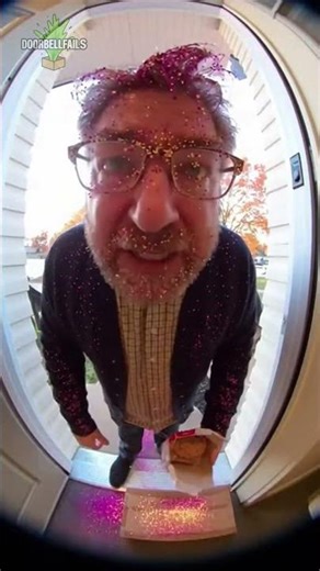 Nosy Neighbor Gets Glitter-Blasted While Snooping Packages #doorbellfails