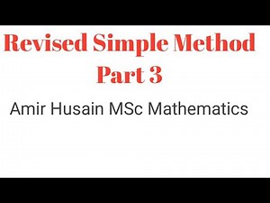 Revised Simplex method