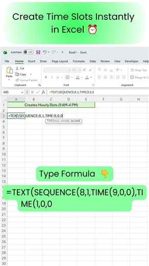 Create Time Slots in Excel Instantly ⏰ | Save Time with This Formula