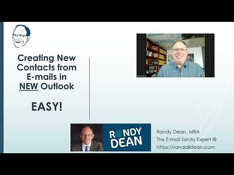 NEW Outlook: Creating a New Contact or Update an Existing Contact from an E-mail (Web Outlook too!)