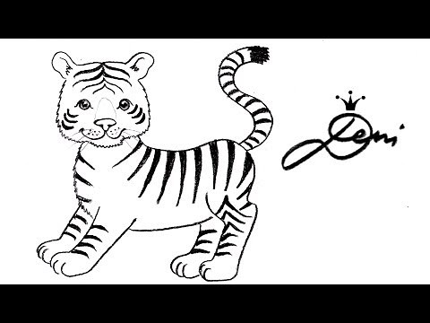 Tiger schnell zeichnen lernen für Kinder 🐯 how to draw a tiger baby 🐅 как се рисува тигър #tigre