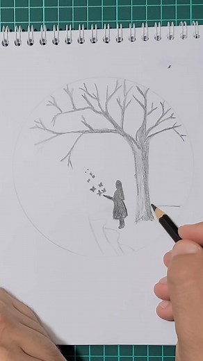 Simple drawing of a landscape in pencil #miroart9 #booktok #pencil #drawchallenge #1 #crafty #drawing