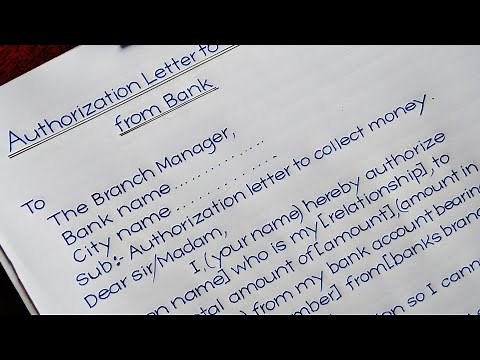 Authorization Letter to Claim the Money in Bank | Handwriting