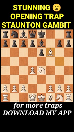 Staunton gambit 🔥🔥 #chess #tricks | Chess puzzle