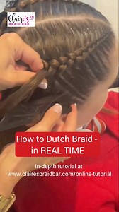 Watch me braid in real time — no sped-up edits, just technique. Learn every step with my full online tutorial - comment LINK for details ✨ #dutchbraids #braidtutorial #haireducation #behindthechair #hairstylisttips #hairtutorial #plaits #braidingclasses #hairinspo #hairstylistlife #hairreel #BeautyEducation #hairartistry #braidstyles #howtobraid | Claire’s Braid Bar