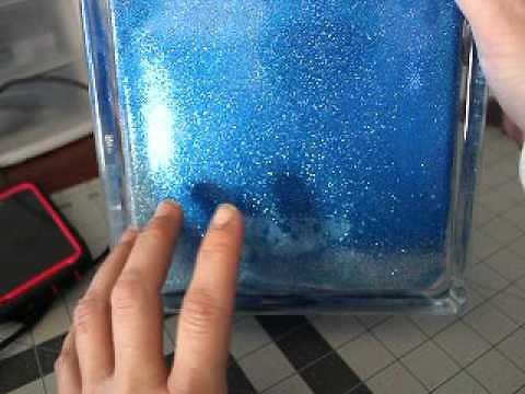 Polycrylic Glitter glass block with photo stencil and lights ScanNCut Jen Blausey