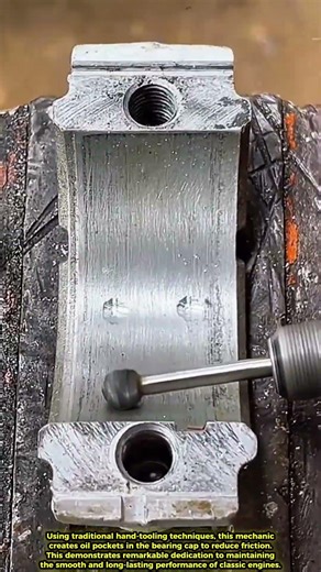 Traditional Oil Pocketing Technique on Bearing Caps.#shorts #engineering #satisfying #working #diy