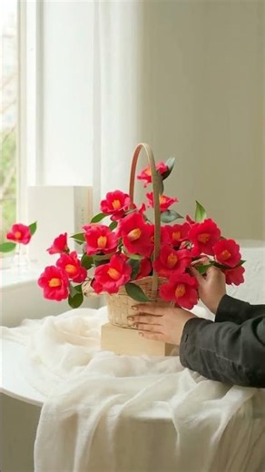 Camellia hand-held flower basket making#Liubai floriculture training#Chongqing Flower Art