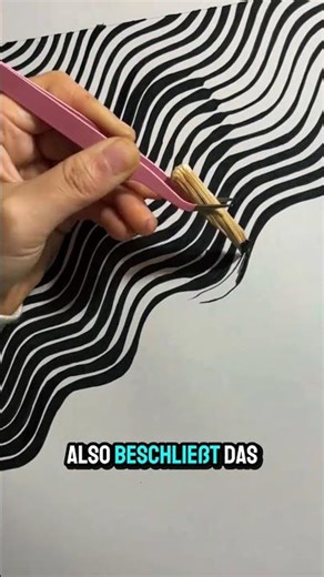 Using tweezers, sticks, and ink, draw the Mona Lisa's smile.