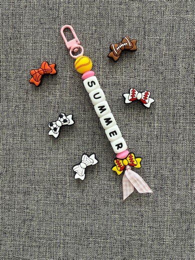 Personalized Sports Team Keychain, Custom Name Charm, School Gift, Volleyball, Soccer, Softball, Basketball - Etsy