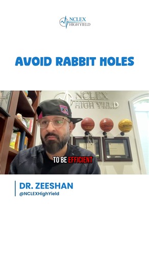 NCLEX High Yield | NHY Nursing™️ on Instagram: "When you study, avoid going down clinical rabbit holes. If a question can be answered with “it depends,” or starts with “what if,” that’s a great real-life discussion, but its not how the NCLEX tests you. The boards are designed to be black and white, concrete, and consistent. No ambiguity. No endless scenarios. No mental gymnastics. Efficient studying means: •⁠ ⁠Stick to the rule, not the exception •⁠ ⁠Focus on patterns, safety, and testable conce