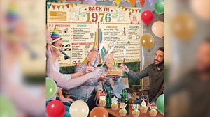 Trgowaul Vintage Colorful 50th Birthday Decorations for Men Women, Back in 1976 Birthday Party Supplies, Back in 1976 50th Backdrop Banner, Hanging Swirl, Cup Cake Toppers, Cheers to 50 Years Old Set