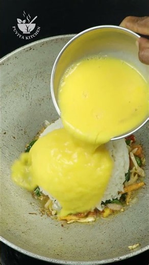 Viral Egg Omelette Rice 😍 Easy & Delicious Rice Recipe #Shorts