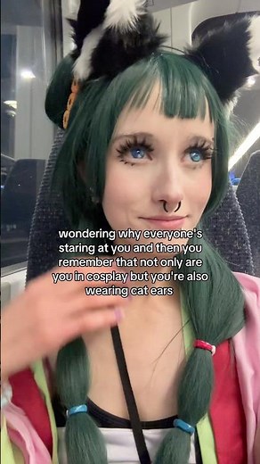 cat ears in public. cosplay in public. oh. that'll do it!