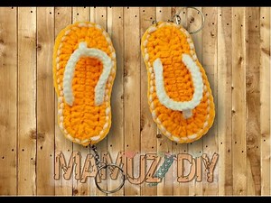 Flip Flops Keychain Crochet / Flip Flops Crochet Tutorial /Slippers Crochet for Begginers