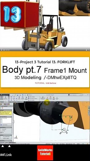 13- SolidWorks || Forklift ||: Frame1 Mount #3d #automobile #solidworks #engineering #drawing #cad