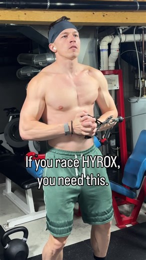 Oleh | HYROX Pro Journey on Instagram: "This is part of my HYROX training that most people overlook. Pallof presses build anti-rotation core strength so I can stay stable during sleds, carries, and wall balls. Seated straight-leg raises strengthen the hip flexors, which matters a lot once running starts to fall apart late in the race. HYROX isn’t just about suffering and conditioning. It’s about having the strength and control to keep moving efficiently when fatigue hits. #hyrox #hybridathlete #