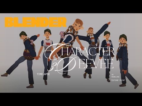 Creating a full stylized 3D character in Blender EEVEE - Start to finish Timelapse 