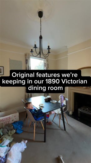 Original features we’re keeping in our 1890’s Victorian dining room 🍴 #diy #renovation #restorationvideos #victorianrenovation