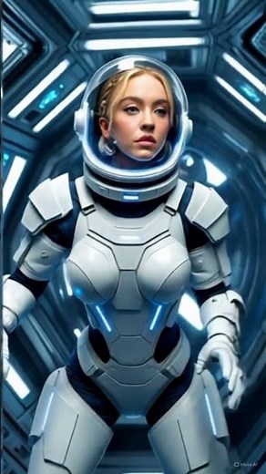Sydney Sweeney in Futuristic Space Suit 🚀 | AI Sci-Fi Tribute | Cosmic Beauty in Motion