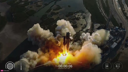 SpaceX Starship Flight 11 lights up Texas sky in fiery liftoff